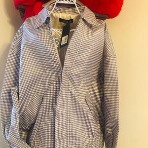 Just in NWT Shopbop Lioness Women’s Kenny cream check bomber jacket